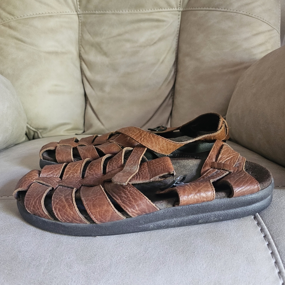 Mephisto‎ brown leather Sam fisherman sandals suze EU 45 US 12